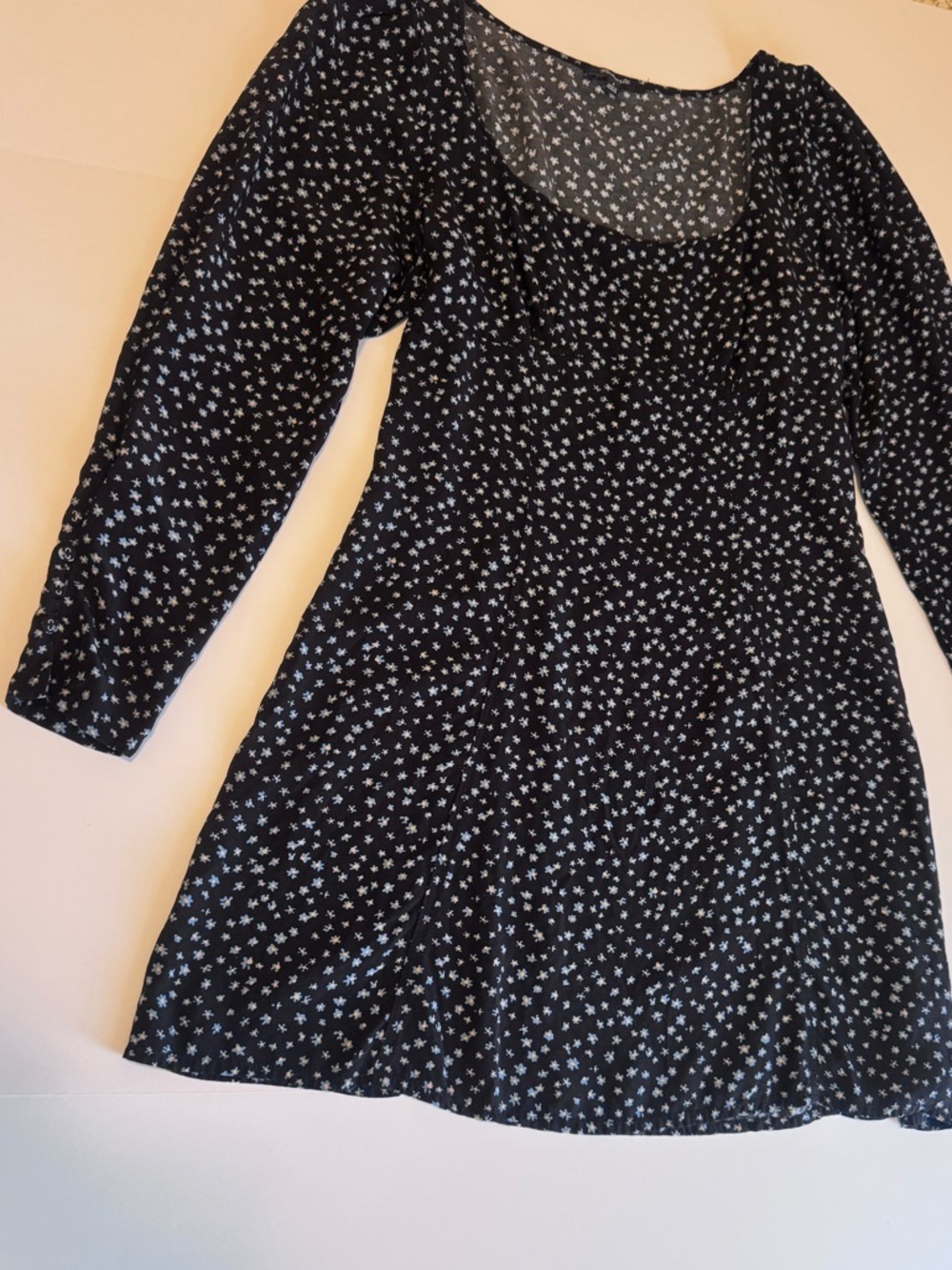 Madewell Floral Mini Dress Size 6 Square Neck Long Sleeve Boho Cottagecore